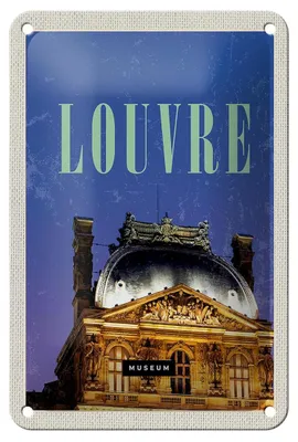 Produktbild von Blechschild Reise 12x18cm Louvre Museum Reiseziel Geschenk Dekoration