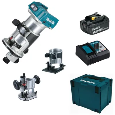 Produktbild von Makita Akku-Multifunktionsfräse DRT50ZJX2 18V + DC18RC + Akku 3,0 Ah BL1830B