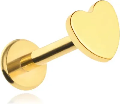 Produktbild von Titan Labret Ohrpiercing Herz Gold Helix Lobe 1,2/8/4