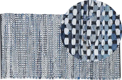 Produktbild von BELIANI Teppich Bunt 80 x 150 cm Baumwolle Kurzflor Abstrakt Rechteckig Modern