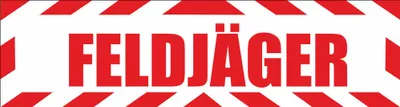 Produktbild von INDIGOS UG - Magnetschild "Feldjäger" mit Rahmen 45 x 12 cm - Magnetfolie für Auto / LKW / Truck / Baustelle / Firma