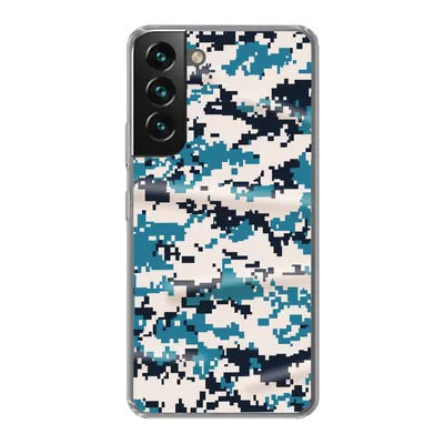 Produktbild von MuchoWow® Handyhülle Schutzhülle Hülle für Samsung Galaxy S22 Blaues und weißes Camouflage-Muster Silikon Softcase Handy Hülle - Mobiltelefonhülle