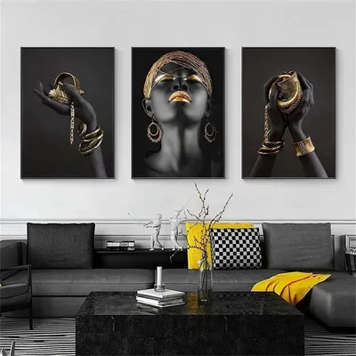 Image de Omgoods - Affiches d'art moderne représentant des femmes africaines - Sans cadre, pour salon