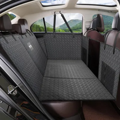 Productafbeelding van Hondenbed voor auto, achterbank, waterdicht, krasbestendig, antislip, zwart, 130x63x40 cm