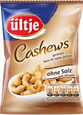 Verpackungsbild Ueltje Cashewkerne oelgeroestet ungesalzen mild und knackig 150g