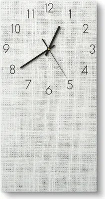 Produktbild von DEQORI Glasuhr 30x60 cm Zahlen 'Gewebte Leinenfaser' Wanduhr Glas Uhr Design leise