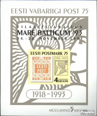 Produktbild von Briefmarken Estland 1993 Mi Block6 (kompl.Ausg.) postfrisch Aufdruckausgabe