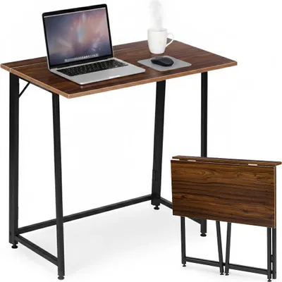Zdjęcie produktu dla Składany stolik pod laptop, wymiary 80x45 cm, styl loftowy, wykonany z MDF i metalu