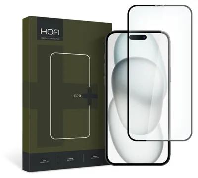 Zdjęcie produktu dla Szkło Hartowane Hofi Pro+ 9H DO iPhone 15 Czarne Odporne na Zarysowania