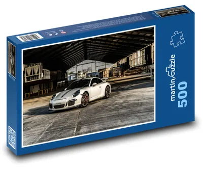 Zdjęcie produktu dla Puzzle 500 Biały samochód w hangarze - martinpuzzle