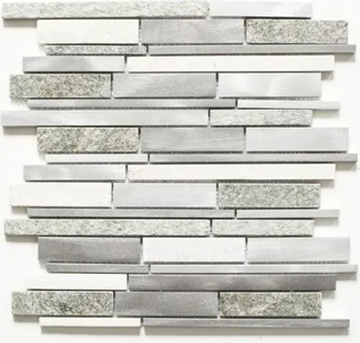 Produktbild von Natursteinmosaik XSA 535 30x31 cm mix silber