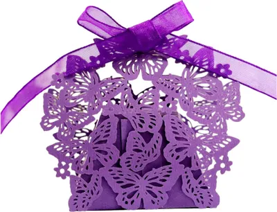 Image de 50pcs Laser Cut Party Boîtes Cadeaux, Papillon Boîtes Cadeaux Pour 1 Chocolat, Boîtes Cadeaux en Papier