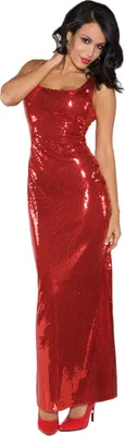 Produktbild von Glitzer Abendkleid rot Größe: S
