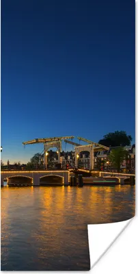 Produktbild von MuchoWow® Poster Amsterdam - Brücke - Wasser 75x150 cm - Dekoration für die Wände