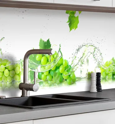 Produktbild von Küchenrückwand selbstklebend Weiße Trauben Spritzschutz Folie 280 x 60cm