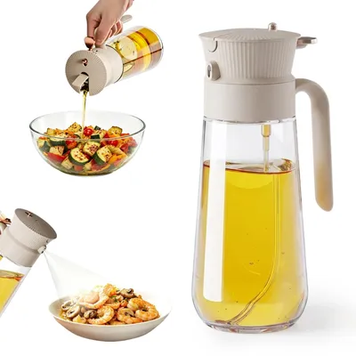 Ölspender 580 ml, 2-in-1 Sprüher & Ausgießer, Glas