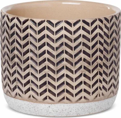 Zdjęcie produktu dla Donica dekoracyjna kremowa 12x12x10 cm z glinki ceramicznej