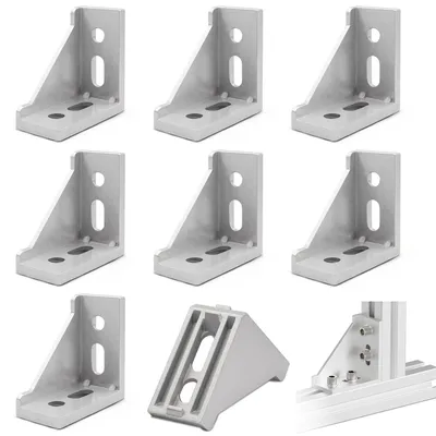 Image de 8 pièces de connecteurs d'angle en aluminium pour profilés