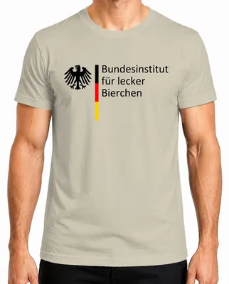 Productafbeelding van Bundesinstitut voor lekker bier, cadeau voor bierliefhebbers, heren T-shirt, natuur, maat S