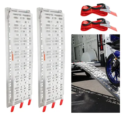 Produktbild von Vigevee 2x Auffahrrampe Auffahrschiene Klappbar Verladerampe  Verladeschiene Anhängerrampe Rampe Auffahrrampen Motorradrampe Laderampe