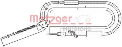 Immagine prodotto di Cavo del freno di stazionamento anteriore METZGER per MERCEDES A-CLASS (W169)