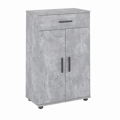 Produktbild von KOMTO Kommode Komodenschrank für Schlafzimmer, Schrank mit Türen für Flur, Schlafzimmer, Wohnzimmer Porto 90 х 34 х 60 cm Beton