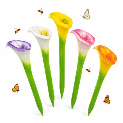 Produktbild von 5er Set Bienentränke Blumenform, Insektentränke für Bienen Schmetterlinge und Marienkäfer, Wetterfeste Gartendeko für Balkon und Garten