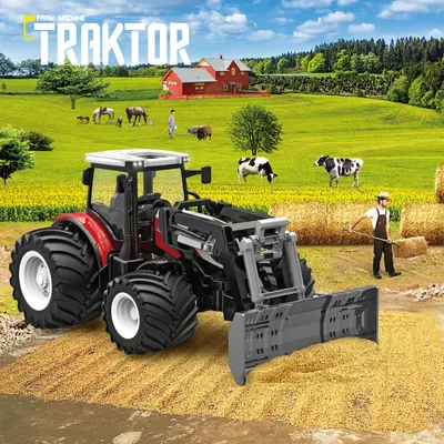Produktbild von RC-Traktor Ferngesteuerter Frontschaufel Traktor Spielzeug ab 3 Jahre, Ferngesteuert Ackerschlepper mit Licht und Sound