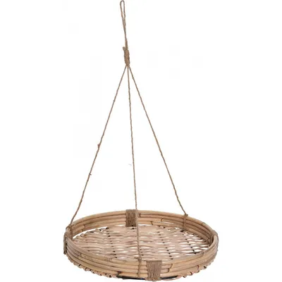 Zdjęcie produktu dla Donica wisząca z bambusa i rattanu, Ø 30,5 x 50 cm