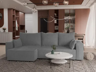 Produktbild von 4ALL HOME Ecksofa mit Schlaffunktion Tobi XL 275x145 cm - Couch - Sofa mit Bettkasten - Eckcouch - L-Form - Schlaffsofa - Schlafsofa mit Bettkasten - Universal Poso 55 Grau