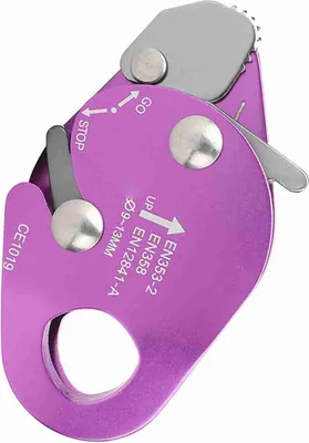 Produktbild von Selbstbremsender Abseilgerät - Klettergerät für 9-13mm Seil, Lila, ideálne pre Outdoor-Klettern, Bergsteigen und Höhenarbeiten zur Sturzsicherung