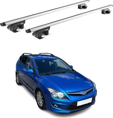 Produktbild von Dachträger Grundtäger für Hyundai i30 Kombi 2007-2012 90kg Alu Silber 2 tlg ABE