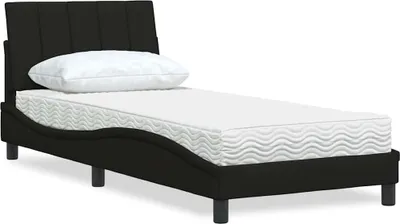 Produktbild von Bett mit Matratze "Hanko" Schwarz 90x200 cm Stoff