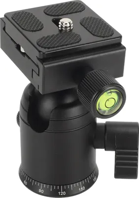 Produktbild von Panoramakugelkopf 360 Grad drehbar 3/8in Gewinde Metall-Stativkopf mit 1/4in Schnellwechselplatte Wasserwaage