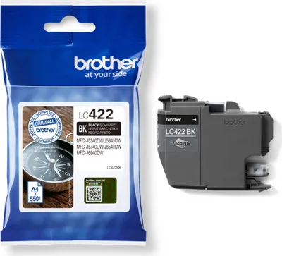 Produktbild von Brother LC422BK, Schwarz, 1 Stück(e), 550 Seiten, Einzelpackung