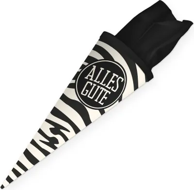 Produktbild von itenga Geschwister Schultüte 35cm Tiermuster Zebra ALLES GUTE Geschenkverpackung