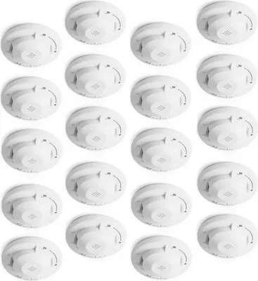 Productafbeelding van Wiltec rookmelders, netwerkfähig, 20 stuks, met 20-jarige batterij en draadloze technologie. Optische rookmelders met een alarm van 85 dB voor effectieve brandbescherming in appartementen en huizen