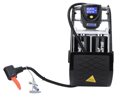 Produktbild von Tragbare Hochdruck-Fußpumpe für Mountainbikes, Elektroroller und Motorräder – schwarz