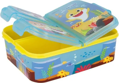 Produktbild von Stor 13520 - Baby Shark - Lunch Box / 3-fach Brotdose