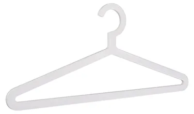 Produktbild von Kleiderbügel ARCO aus Melamin in Weiß mit glatter Oberfläche und pflegeleichten Eigenschaften
