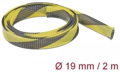 Produktbild von DELOCK Geflechtschlauch dehnbar 2 m x 19 mm schwarz-gelb