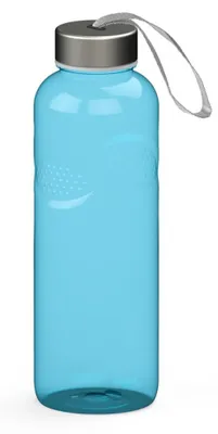 Immagine prodotto di Borraccia Carve "Pure" da 1 litro - borraccia in Tritan a prova di perdite, con tappo in acciaio inossidabile e anello di trasporto - trasparente blu