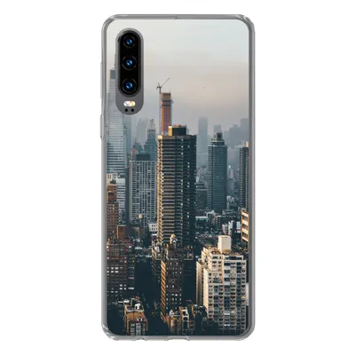 Produktbild von MuchoWow® Handyhülle Schutzhülle Hülle für Huawei P30 New York - Skyline - Amerika Silikon Softcase Handy Hülle - Kartenbesitzer