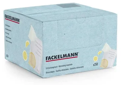Fingerfrischer Zitrone, 250 Stück, 19,5 x 19,5 x 12 cm