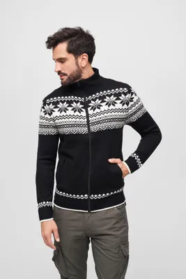 Obrázek produktu pro Pánský svetr Brandit Cardigan Norweger black - S