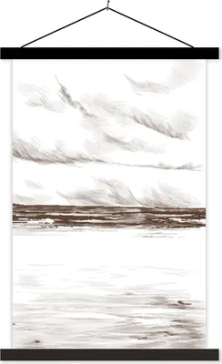 Produktbild von MuchoWow® Textilposter Meer - Himmel - Strand 40x60 cm mit schwarzem Rahmen - Wanddekorationen