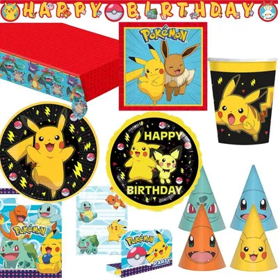 Produktbild von Pokemon Kindergeburtstag Party Deko Set Pikachu Geburtstag