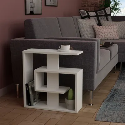 Produktbild von Skye Decor, Saly- Saly HMS, Weiß, Couchtische, 57x55x20 cm, 100% Melaminbeschichtete Partikelplatte