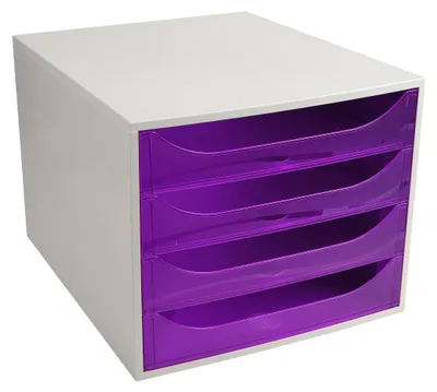 Immagine prodotto di Exacompta 228619D Cassettiera ECOBOX 4 cassetti viola