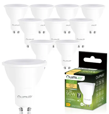 Produktbild von LUMILED GU10 LED Lampe 10W ersetzt 90W 1000lm 3000K Warmweiß Strahler 120°  Nicht Dimmbar 10er Pack Energiespar Leuchtmittel Reflektor Spot Reflektorlampen 10 Stück Lampen